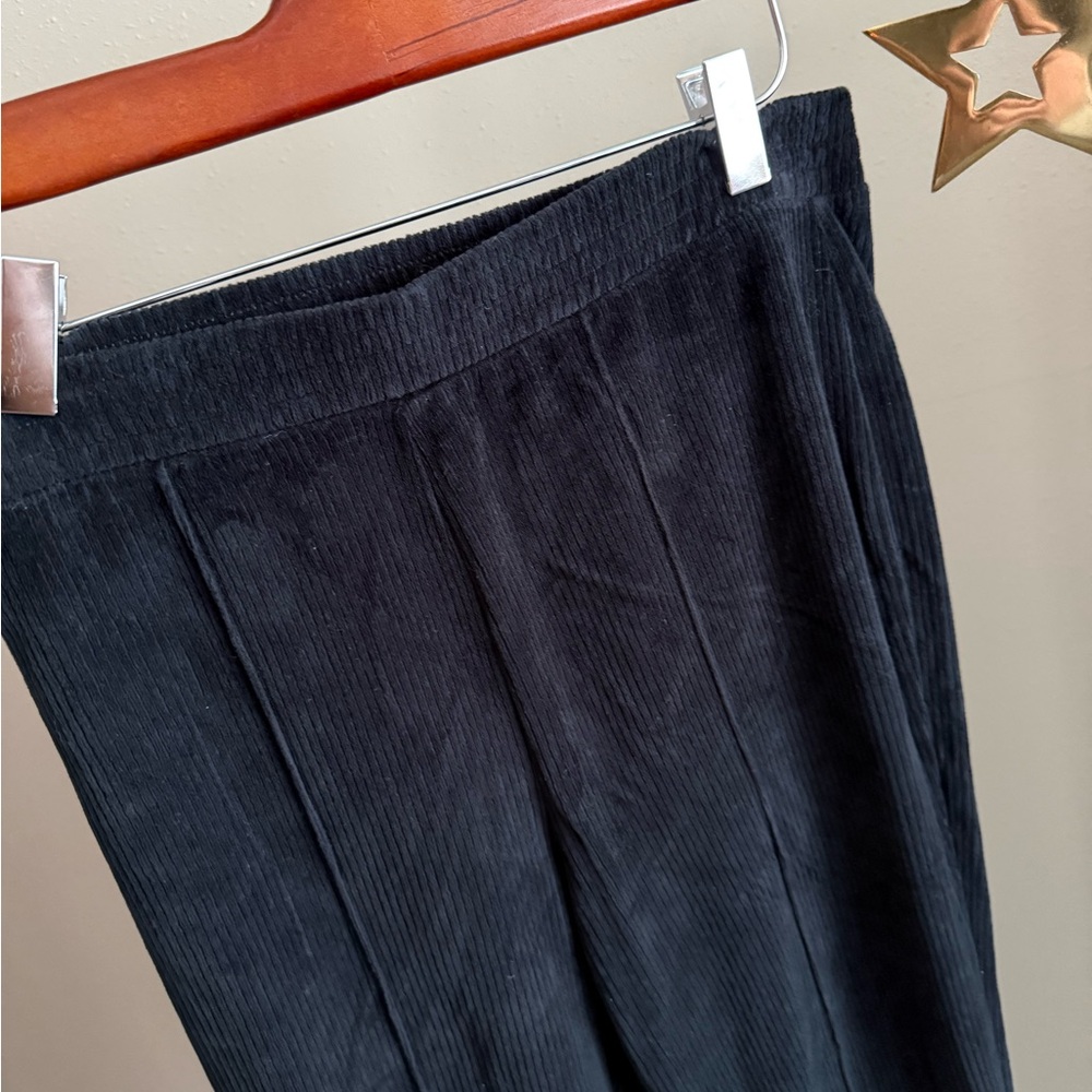 Aerie Black Corduroy Flare Pants Size M Bootcut Stretch Casual